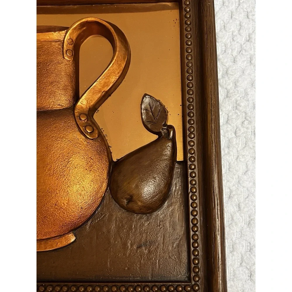 Vtg Coppercraft Guild 3D Copper Art Wall Hanging Kitchen Farm Cottage MCM Pair